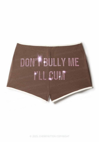 Rhinestone Dont Bully Me Y2K Booty Shorts Cherrykitten