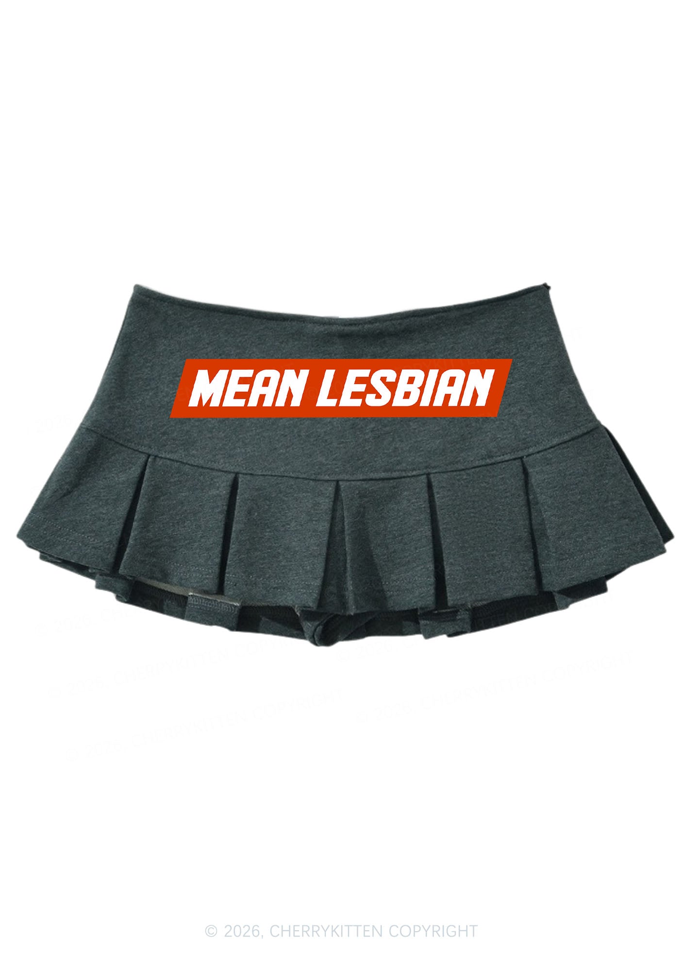 Mean Lesbian Pride Y2K Mini Pleated Skirts Cherrykitten