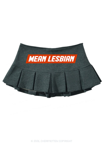 Mean Lesbian Pride Y2K Mini Pleated Skirts Cherrykitten