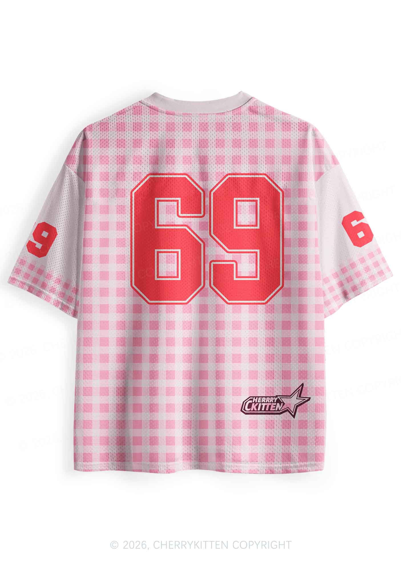 Lesbian Princess Cake Pink Plaid Pride Y2K Sport Jersey Shirts Cherrykitten