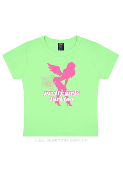 Pretty Girls Fart Too Y2K Baby Tee Cherrykitten