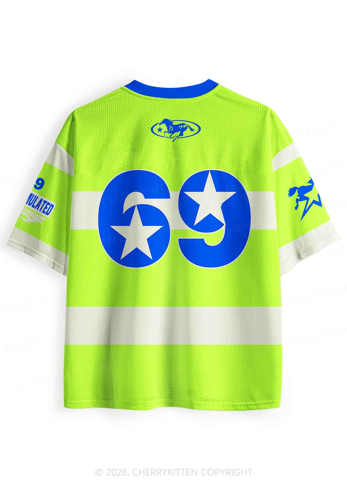 Overstimulated Green Stripes Y2K Sport Jersey Shirts Cherrykitten