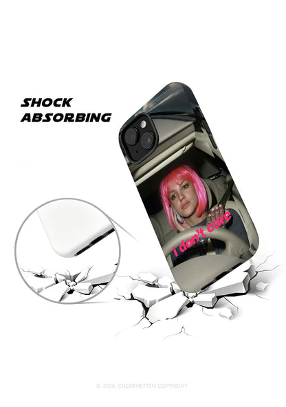 I Dont Care Pink Bob Wig Woman Y2K Phone Case Cherrykitten