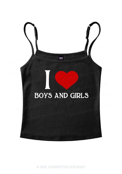 I Love Boys And Girls Pride Y2K Spaghetti Strap Cami Cherrykitten
