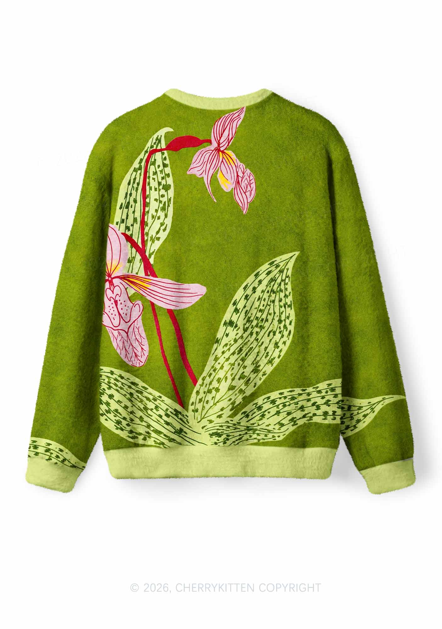 Flower Father Figure Y2K Knit Sweatshirt Cherrykitten