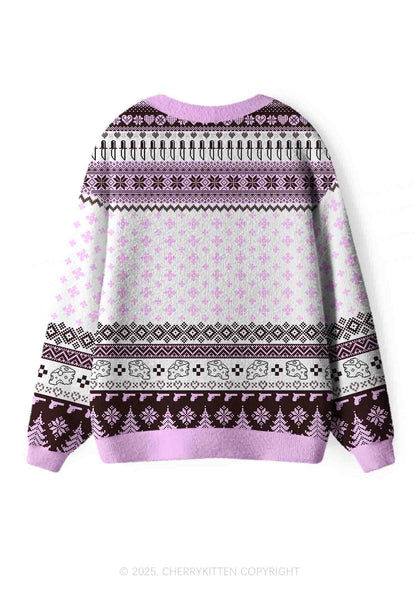 Smoking Rats Y2K Christmas Cardigan Knit Sweatshirt Cherrykitten