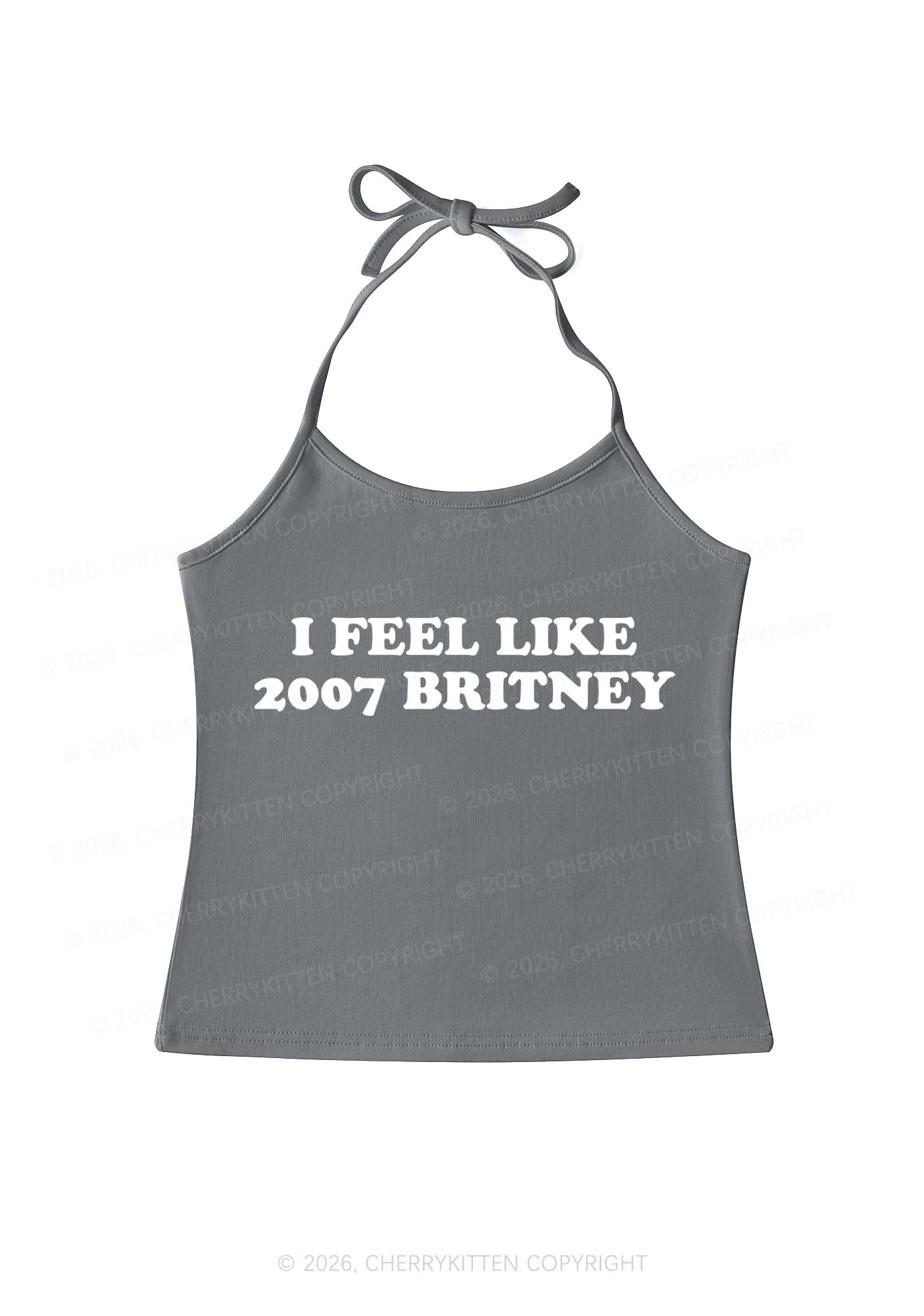 I Feel Like Britney Y2K Halter Neck Cami Cherrykitten