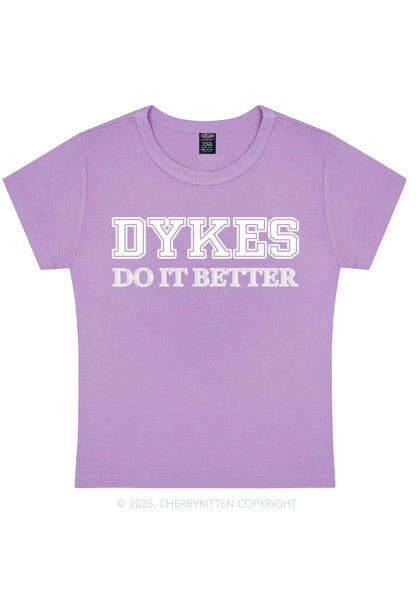 Dykes Do It Better Pride Y2K Baby Tee Cherrykitten