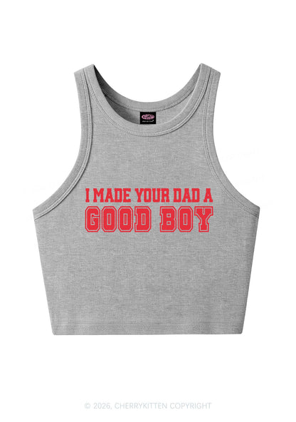 Made Your Dad A Good Boy Y2K Crop Tank Top Cherrykitten
