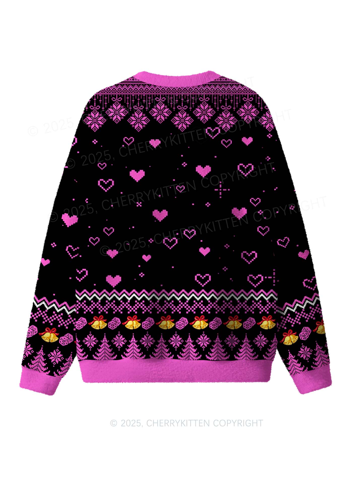 I Love S Men Y2K Christmas Knit Sweatshirt Cherrykitten