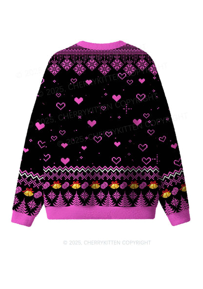 I Love S Men Y2K Christmas Knit Sweatshirt Cherrykitten