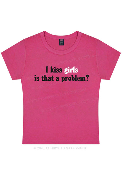 I Kiss Girls Y2K Baby Tee Cherrykitten