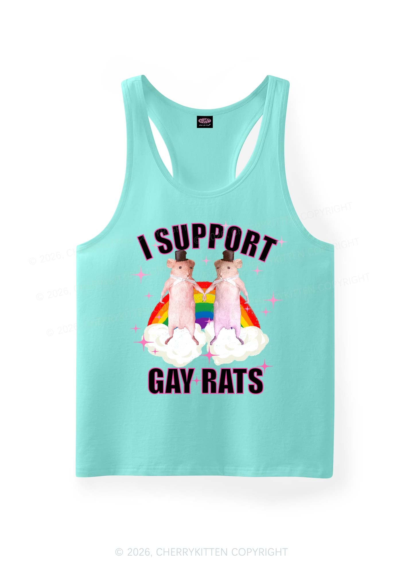 Support Gay Rats Pride Y2K Men Racerback Tank Top Cherrykitten