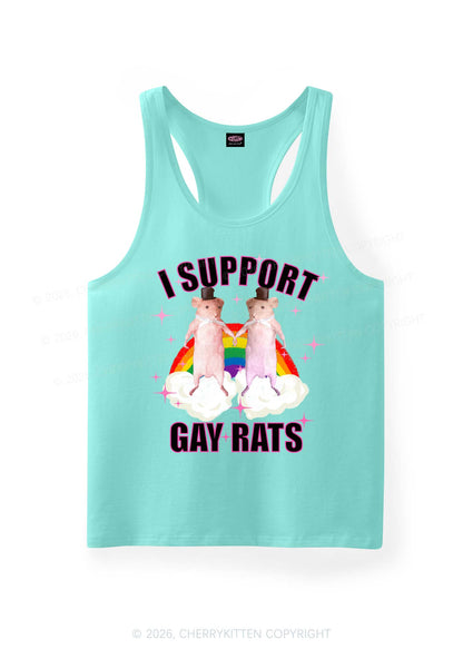 Support Gay Rats Pride Y2K Men Racerback Tank Top Cherrykitten