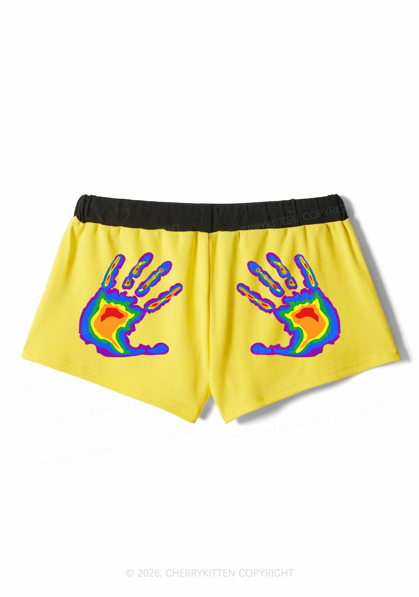 Pride Thermal Hands Y2K Drawstring Mini Shorts Cherrykitten