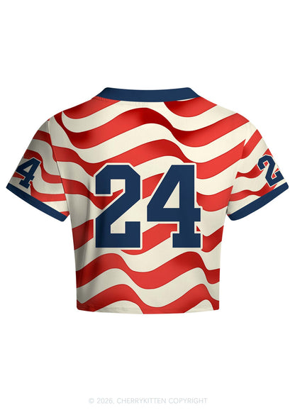 I Love S Boys Y2K Crop Football Jersey Shirts Cherrykitten