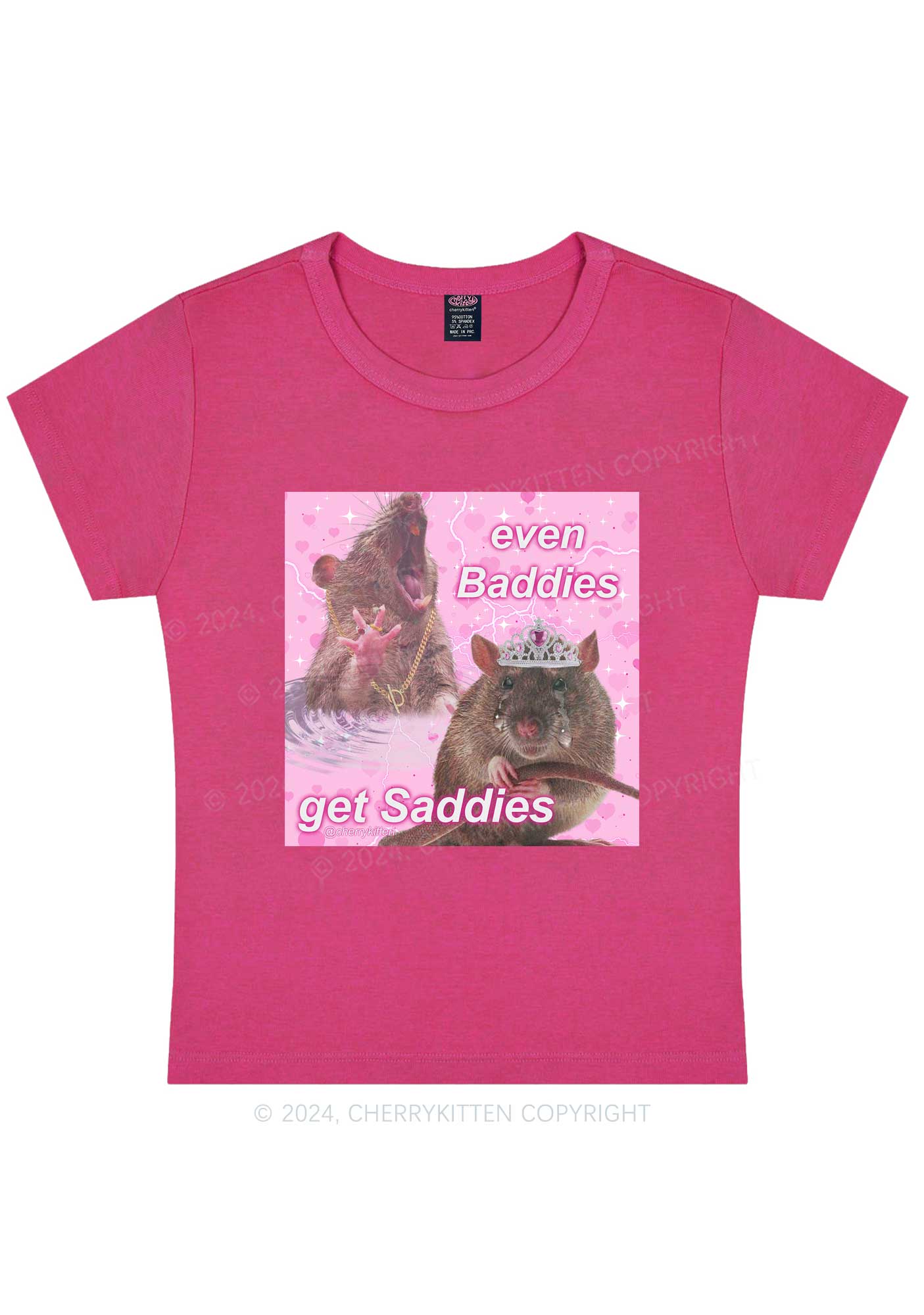 Rat Princess Get Saddies Y2K Baby Tee Cherrykitten
