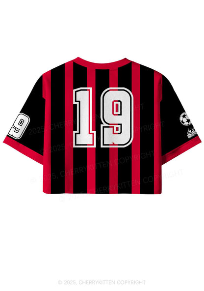 Custom Red Cxxt Stars Y2K Crop Sport Jersey Shirts Cherrykitten
