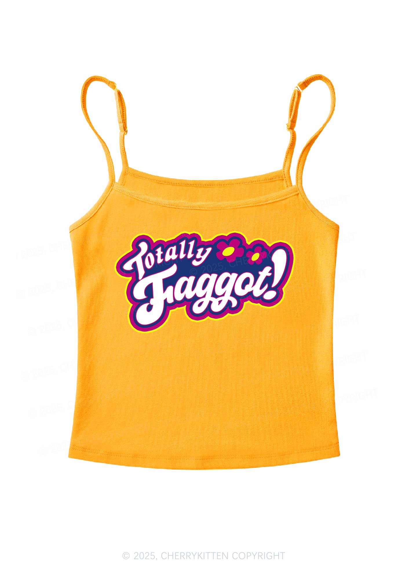 Totally Faggot Pride Y2K Spaghetti Strap Cami Cherrykitten