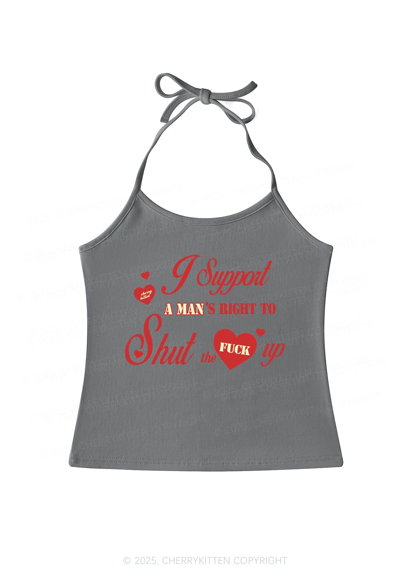 I Support A Mans Right Y2K Halter Neck Cami Cherrykitten