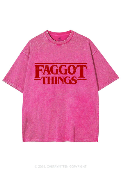 Faggot Things Pride Y2K Shirts Washed Tee Cherrykitten