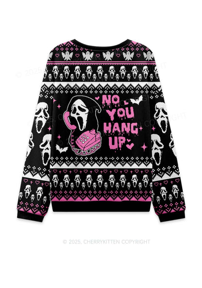 Halloween No You Hang Up Y2K Christmas Knit Sweatshirt Cherrykitten