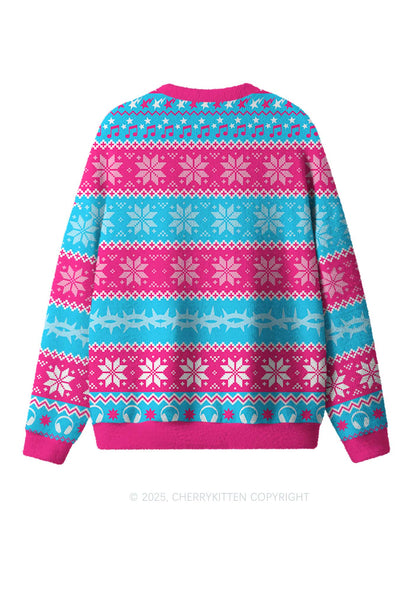 Dont Play Dubstep Y2K Christmas Knit Sweatshirt Cherrykitten