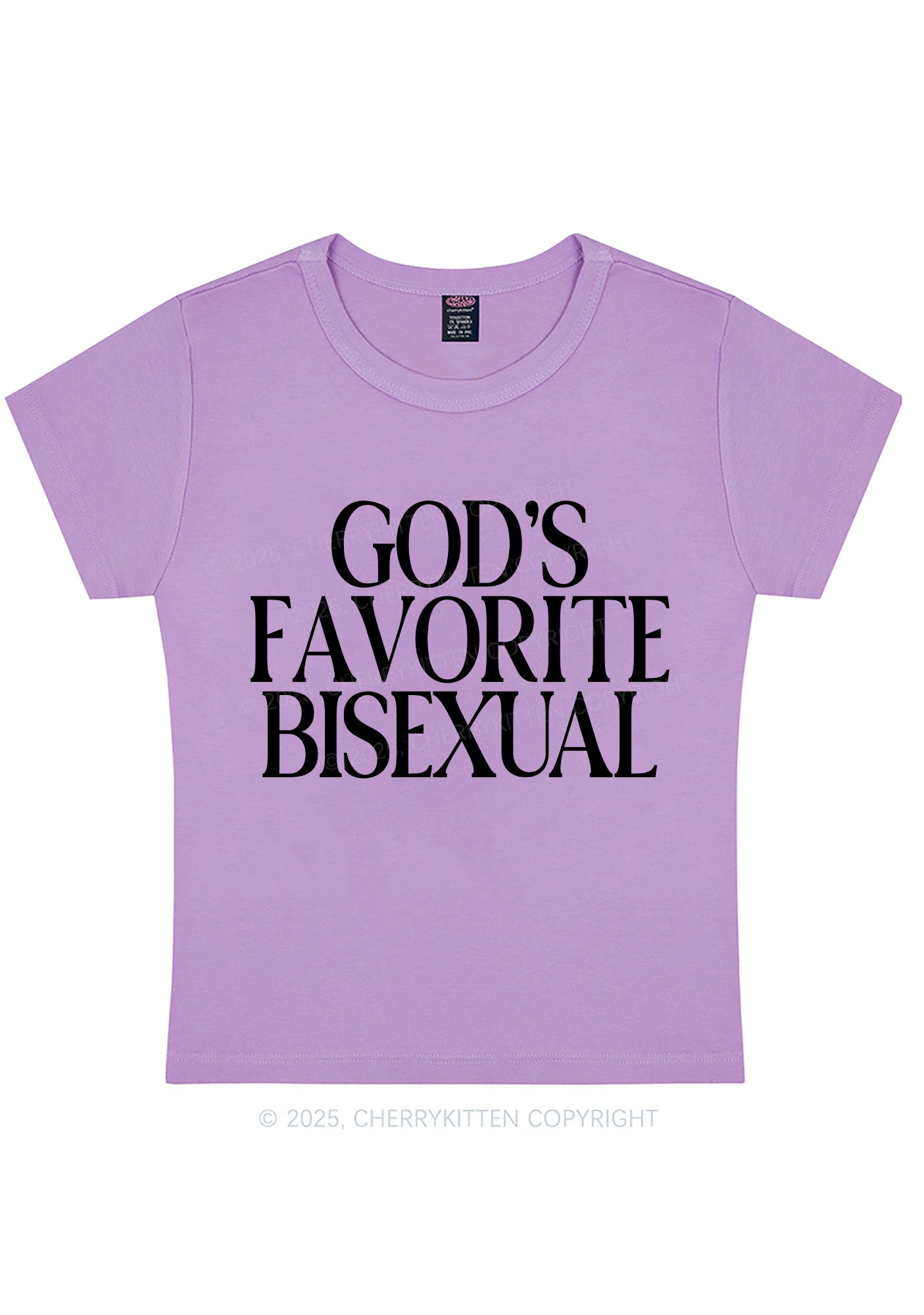 Gods Favorite Bisexual Pride Y2K Baby Tee Cherrykitten