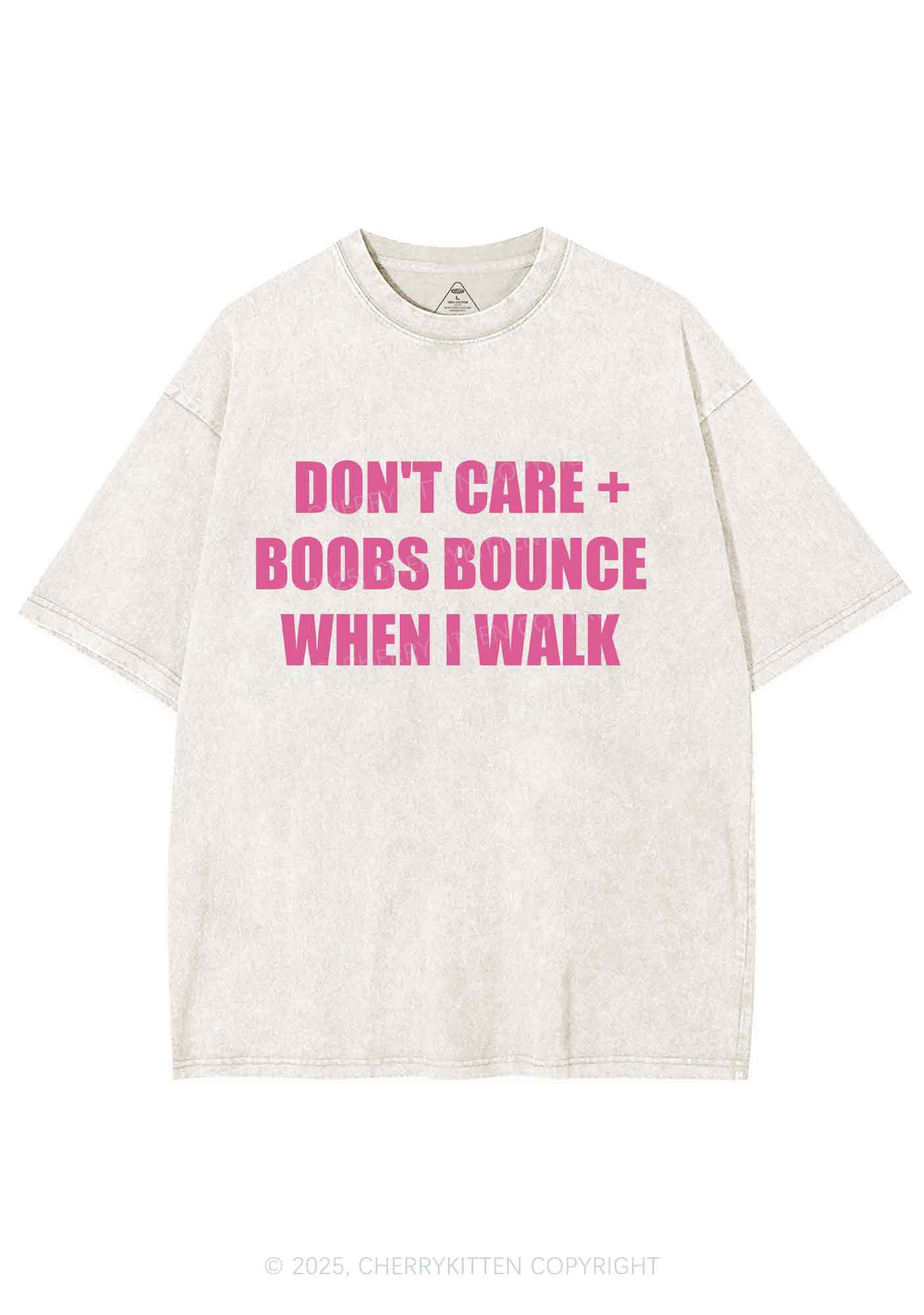 Dont Care Bxxbs Bounce Y2K Shirts Washed Tee Cherrykitten