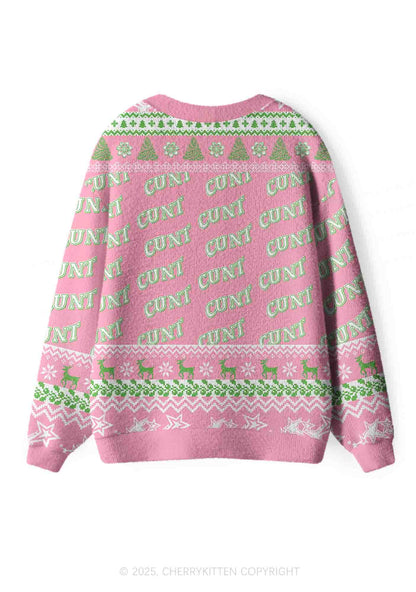 Cxxt Stars Y2K Christmas Cardigan Knit Sweatshirt Cherrykitten