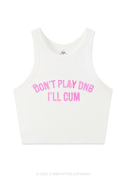 Rhinestone Dont Play DNB Y2K Crop Tank Top Cherrykitten