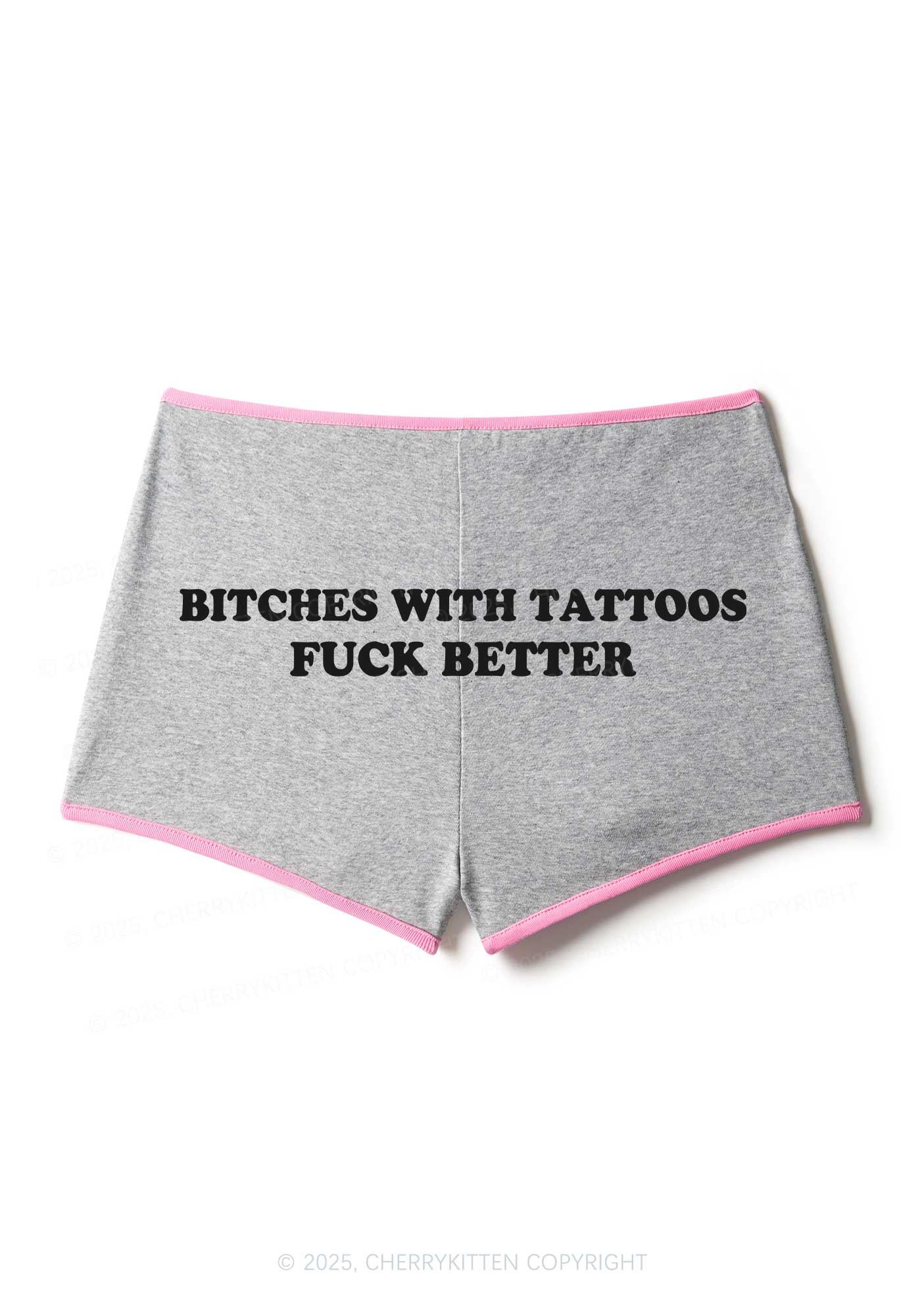 Bxxches With Tattoos Fxxk Better Y2K Booty Shorts Cherrykitten