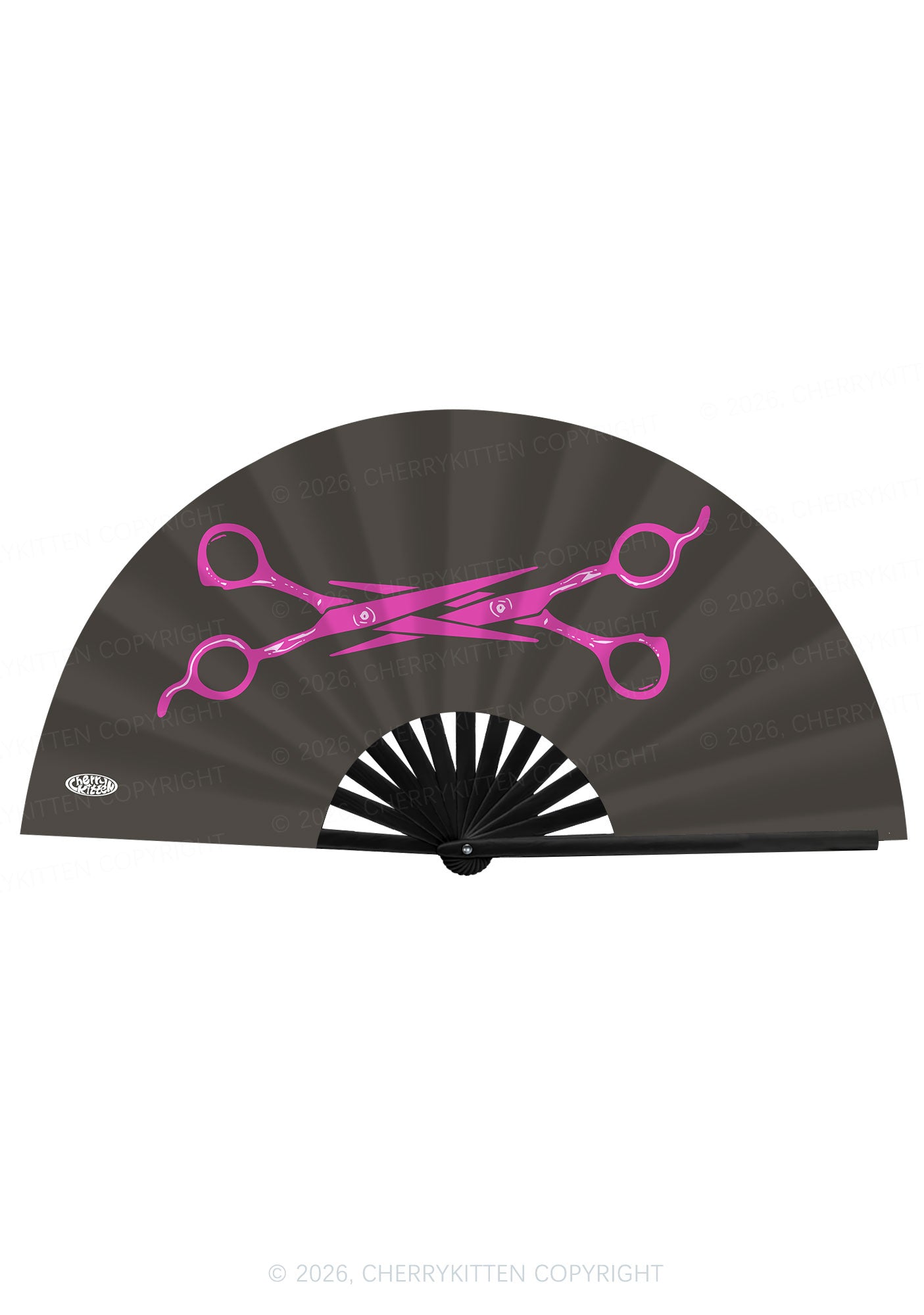Pink Scissors Pride Y2K Rave Hand Fan Cherrykitten