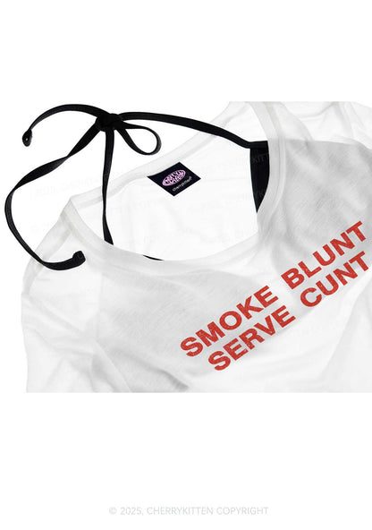 Smoke Blunt Y2K Sheer Crop Tee Cherrykitten