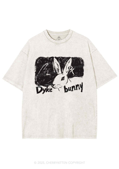 Dyke Bunny Y2K Shirts Washed Tee Cherrykitten
