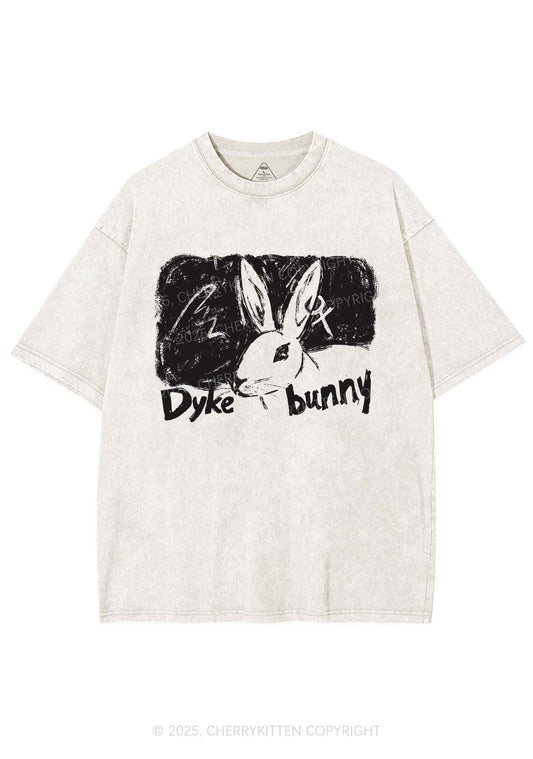 Dyke Bunny Y2K Shirts Washed Tee Cherrykitten