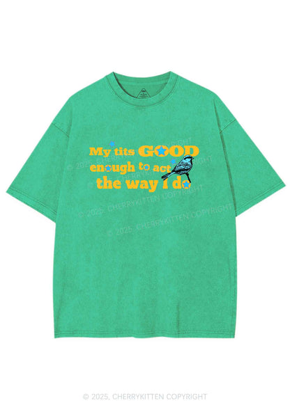 Good To Act Way Y2K Shirts Washed Tee Cherrykitten