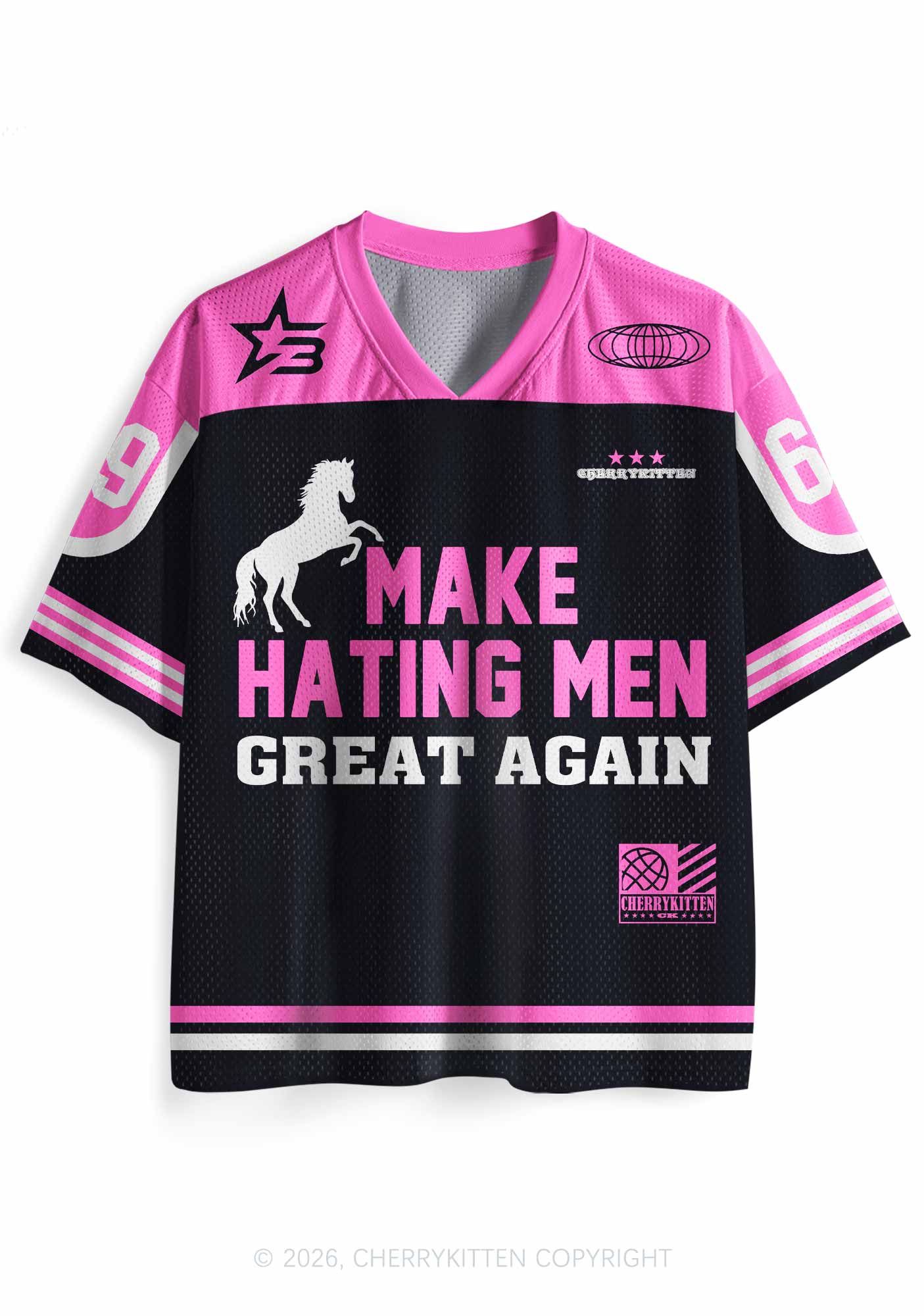 Make Hating Men Great Again Y2K Sport Jersey Shirts Cherrykitten