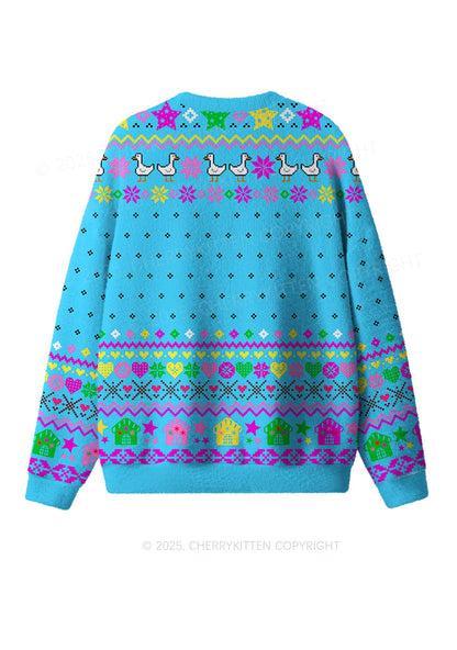 Silly Gang Y2K Christmas Knit Sweatshirt Cherrykitten