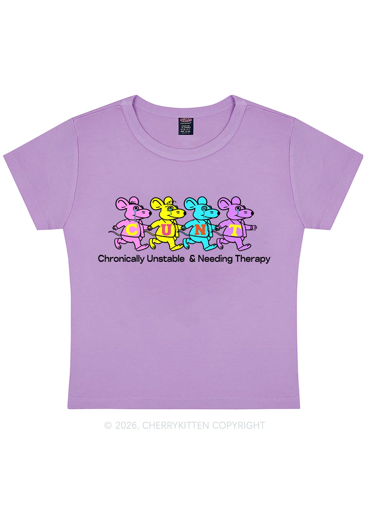 Chronically Unstable Needing Therapy Y2K Baby Tee Cherrykitten