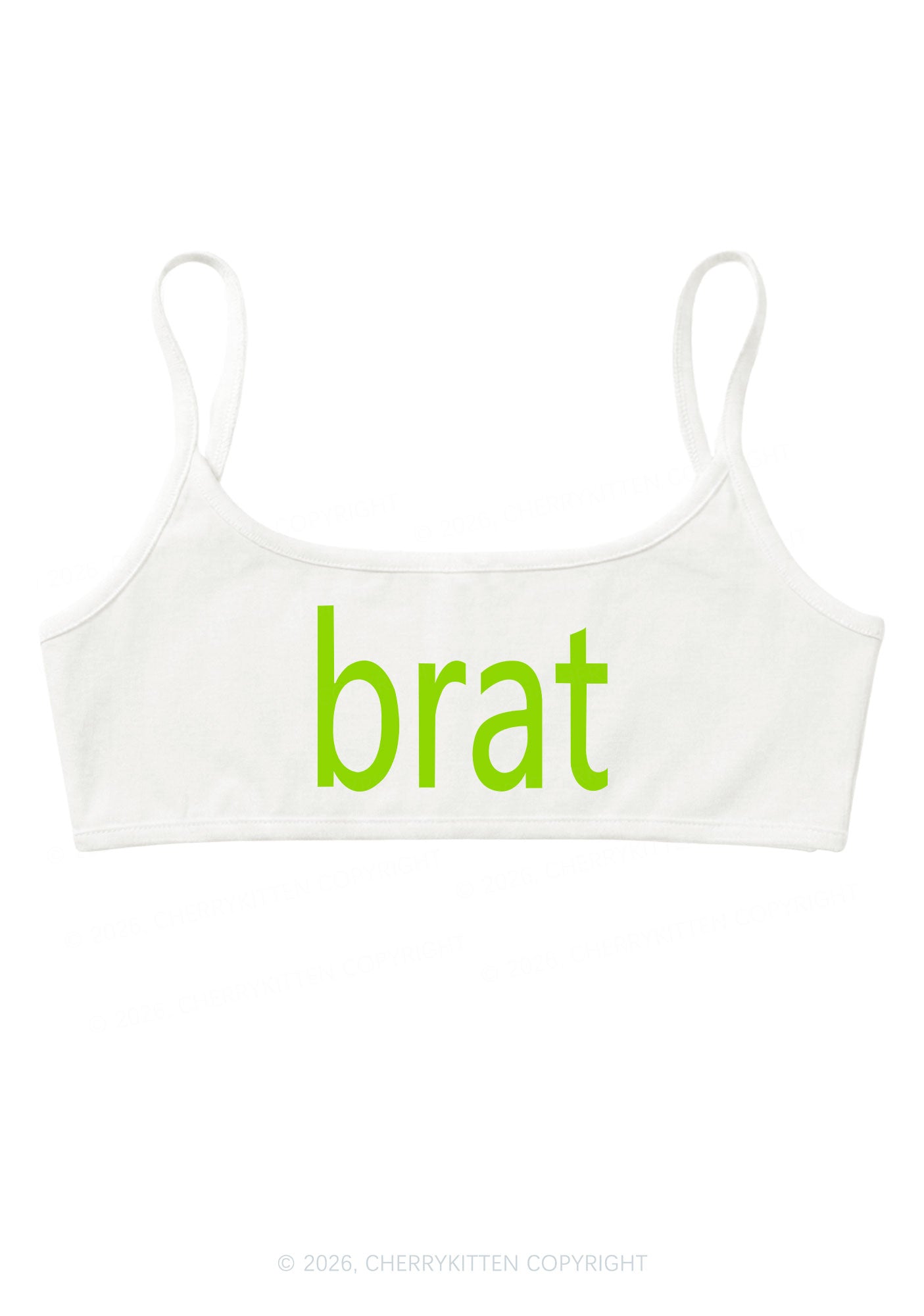 Green Brat Y2K Super Crop Cami Cherrykitten