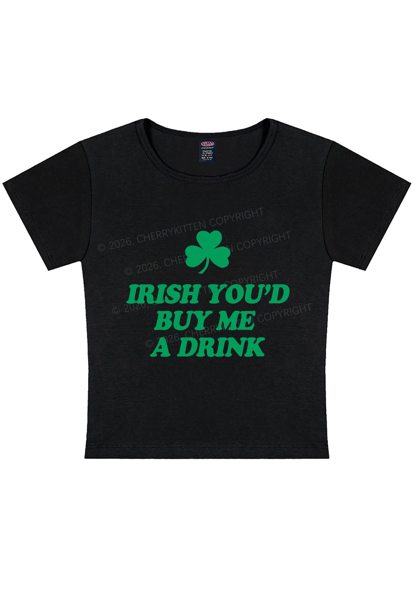 Irish Youd Buy Me A Drink St Patricks Y2K Baby Tee Cherrykitten