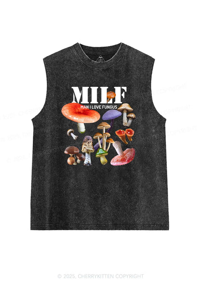Man I Love Fungus Y2K Washed Muscle Tank Cherrykitten