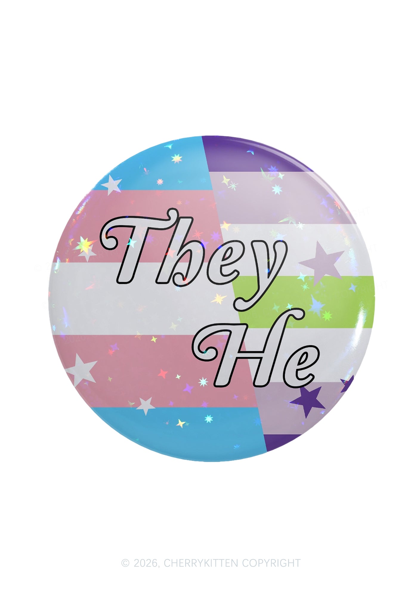 They He Pride 1Pc Y2K Pin Badge Cherrykitten
