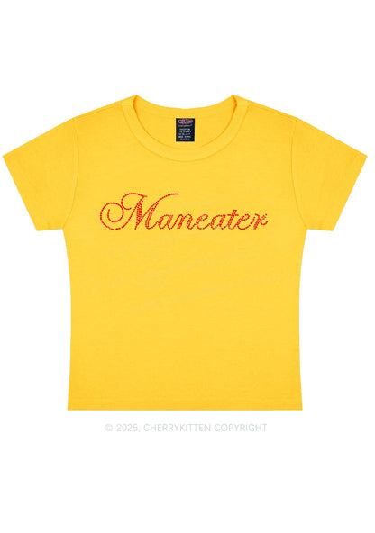 Rhinestone Maneater Y2K Baby Tee Cherrykitten