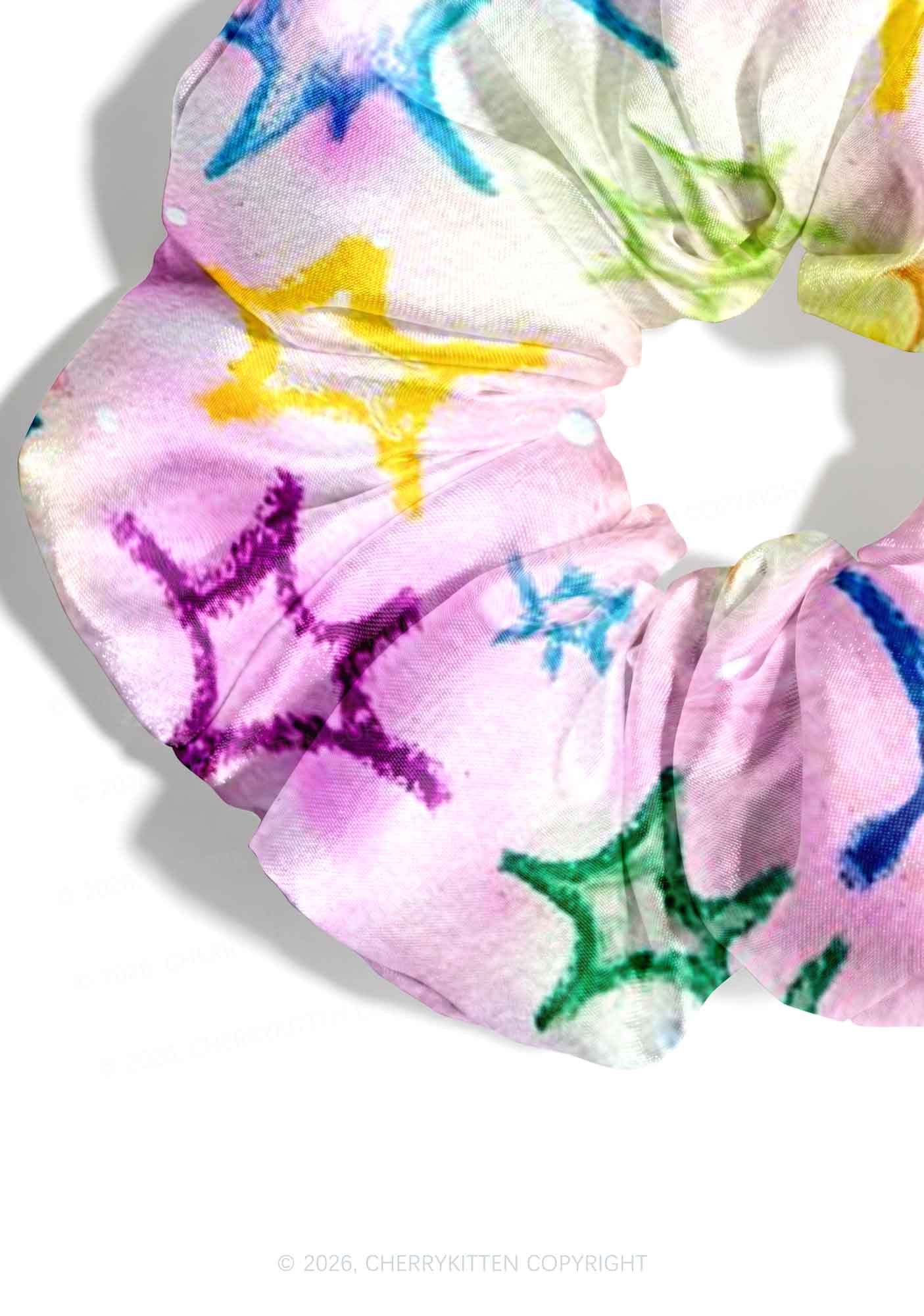 Rainbow Star Y2K Hair Scrunchie Cherrykitten