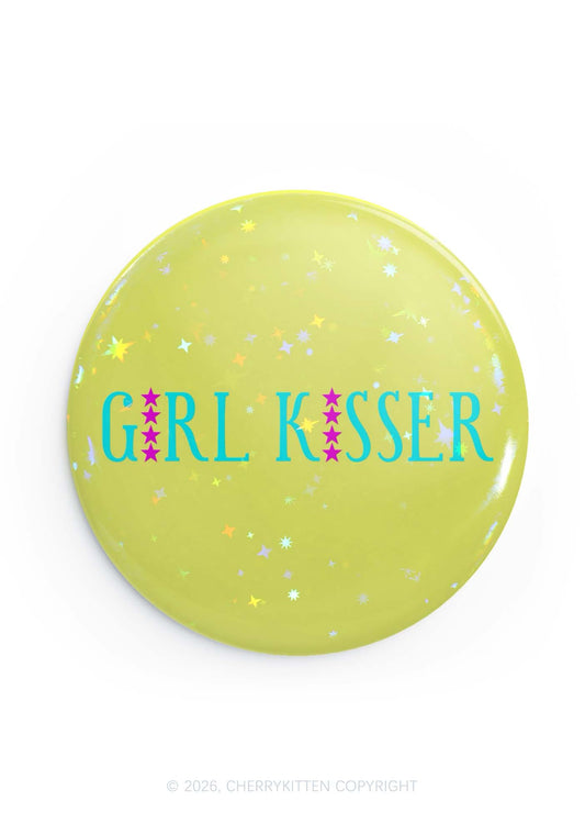 Yellow Girl Kisser Pride 1Pc Y2K Pin Badge Cherrykitten