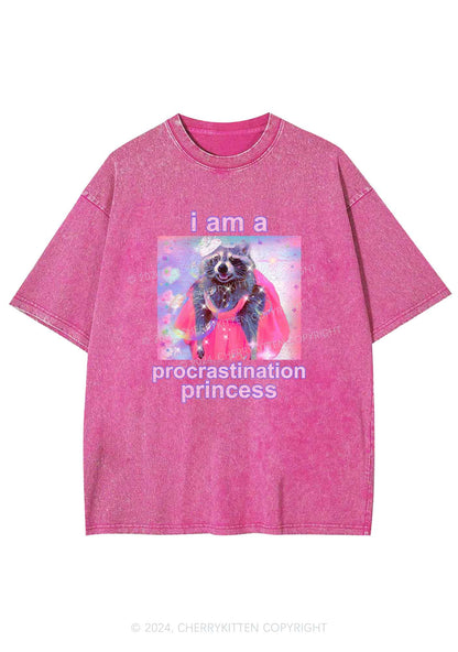 Procrastination Princess Y2K Washed Tee Cherrykitten