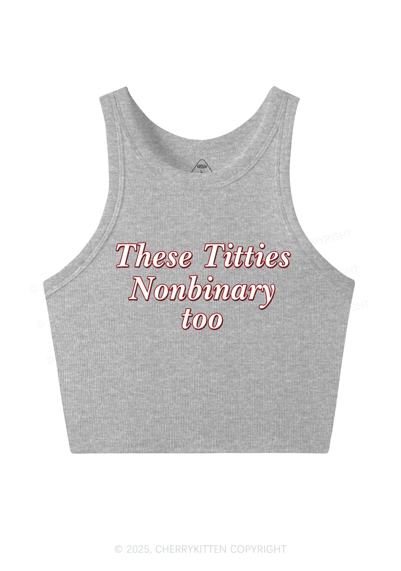 Txtties Nonbinary Too Pride Y2K Crop Tank Top Cherrykitten