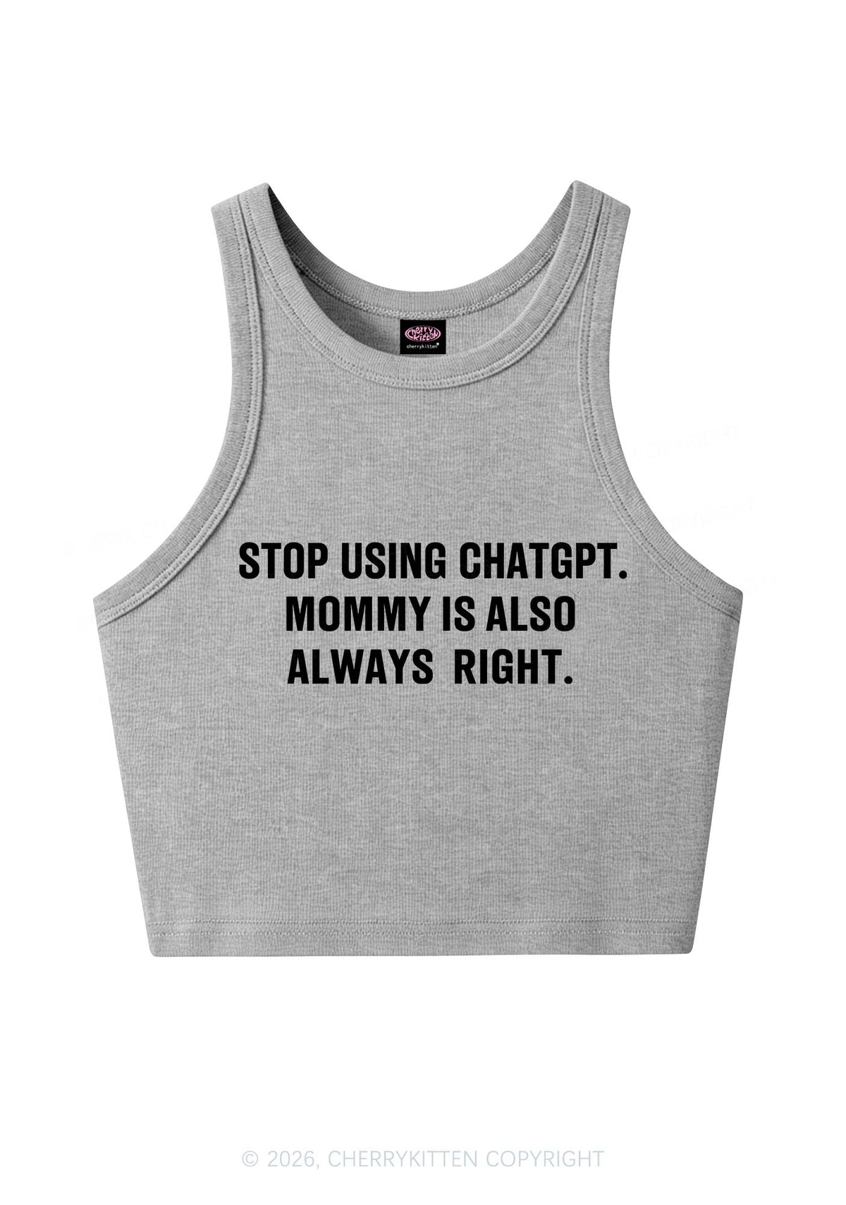 Mommy Also Always Right Y2K Crop Tank Top Cherrykitten